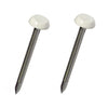 White UPVC Poly Top Nails Stainless Steel  <br>Menu Options